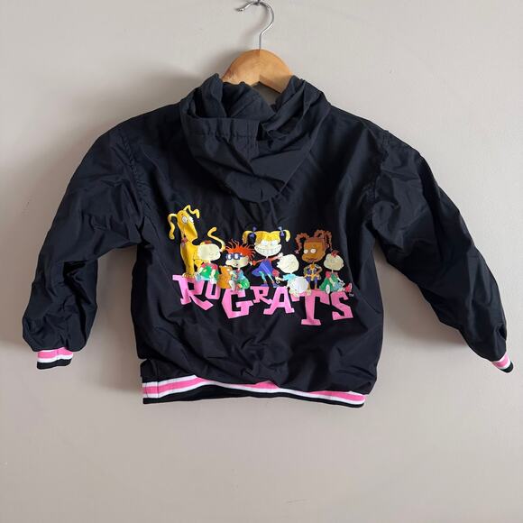 Nickelodeon Other - Vintage Nickelodeon Rugrats Black Windbreaker Jacket Kids 6 Tommy Chuckie 90s